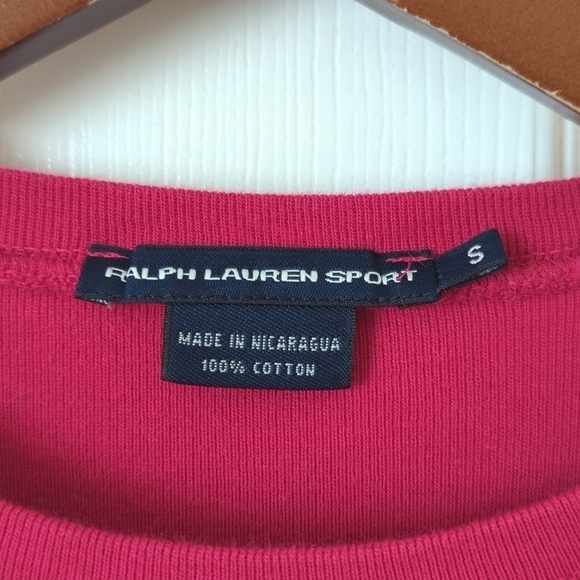Ralph Lauren Sport Y2K Vintage Classic Long Sleeve Crewneck T-shirt Hot Pink S - Picture 5 of 10